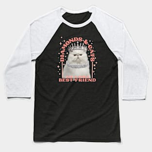 Diamonds and Cats Baseball T-Shirt